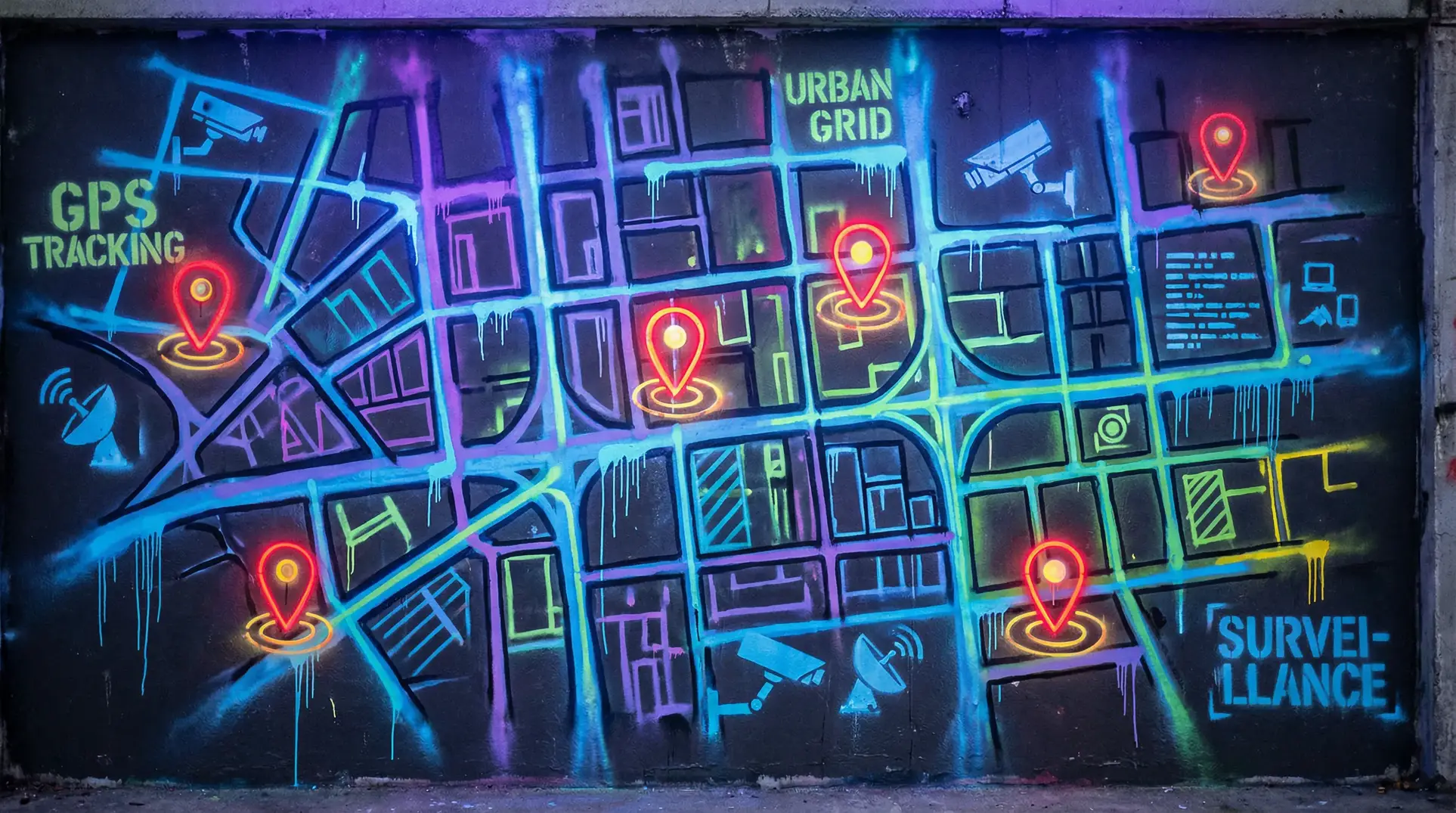 泪壶下载 狗仔追踪地图 - 城市涂鸦风格